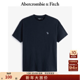 ABERCROMBIE & FITCH男装女装情侣装春秋经典小麋鹿宽松短袖黑色多色T恤KI124-9135 藏青色 L  (180/108A)