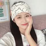 倩嫚月子帽月子发带春秋季纯棉A类大头围头巾产妇产后孕妇防风保暖 白小熊(月子发带) 均码