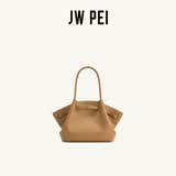 JW PEI饺子包女包Hana新款大号仿麂皮包大容量斜挎包通勤托特包JH306B04 拿铁色荔枝纹大号