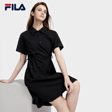 FILA斐乐官方女子梭织连衣裙夏季衬衫领宽松休闲连身裙