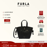 芙拉（FURLA）[新年礼物]NET迷你女士时尚百搭通勤牛皮菜篮子手提托特包 黑色