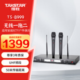 得胜（TAKSTAR）TS-8999 U段无线话筒一拖二 无线麦克风专业演出会议手持家庭KTV唱歌卡拉ok