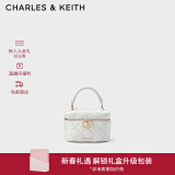 CHARLES&KEITH复古拼色菱格链条斜挎包盒子包女生日礼物新年礼物CK2-80781893-2 White白色 S