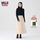 无印良品（MUJI）女式 木棉混 灯芯绒 A字裙 中长款半身裙子女款 美拉德 BE11CC3A 象牙色 XL 165/74A