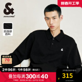 杰克·琼斯（JACK&JONES）秋季新款男装宽松肌理感翻领上衣上衣运动卫衣长袖打底衫男士衣服 E40 黑色 175/96A/M