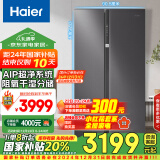 海尔（Haier）630升风冷无霜对开门双开门电冰箱家用一级能效变频节能超大容量保鲜智能BCD-630WGHSS95SMU1