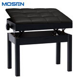 莫森（MOSEN）MS-22S琴凳 实木皮质带书箱加厚椅子 单人升降通用凳子 烤漆黑