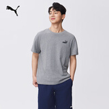彪马（PUMA）|纯棉宽松白色短袖T恤男女款情侣夏季运动上衣691550 灰色-03 M (175/96A)