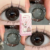 朵秀DUOXIU美瞳半年抛2片装 小大直径自然纯欲风彩色近视隐形眼镜新款 镜面水光-黑皮蛋14.0mm【半年抛/2片装】 550度