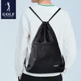 高尔夫（GOLF）防泼水抽绳双肩包休闲运动背包时尚多功能轻便抽绳包束口袋 黑色