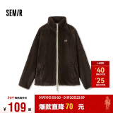 森马（Semir）外套女插肩袖珊瑚绒仿羊羔毛2024冬季立领宽松夹克109724108003