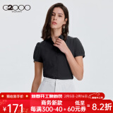 G2000 时尚女装短袖衬衫女商务OL简约纯色衬衣 黑色 99 165/M