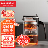 金灶（KAMJOVE）飘逸杯玻璃茶壶 家用可拆卸泡茶器茶杯泡茶壶套装茶具 K-209 搭配K-106玻璃茶杯2个 500ml