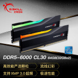 G.SKILL芝奇（G.SKILL）64GB(32Gx2)套装 DDR5 6000频率 台式机内存条-幻锋戟RGB灯条(黯雾黑)/C30