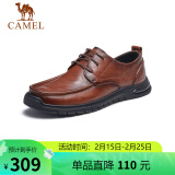 骆驼（CAMEL） 复古擦色牛皮耐磨软底大头休闲商务皮鞋男 G13S201051 黄棕 38 