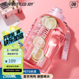 BOTTLED JOY 吨吨桶明星款王一博运动水壶健身杯 户外便携杯子大容量旅行杯 王一博*少女粉*PETG冷水款 1.5L