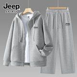 JEEP SPIRIT吉普套装男春季潮流宽松男士运动休闲两件套跑步透气卫衣外套裤子