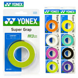 YONEX 尤尼克斯手胶AC102C薄款粘性防滑羽毛球拍把胶吸汗带透气外柄皮 【1卷3条 粘性手感】102C柠绿