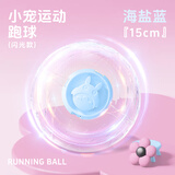 宠尚天 仓鼠跑轮球龙猫大号转轮带支架松鼠仓鼠金丝熊用品玩具 风火轮跑球 闪光灰蓝15cm