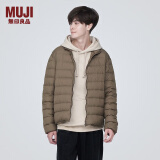 无印良品（MUJI）男式 便携式 立领羽绒夹克 男士羽绒服外套冬季款 保暖 AD0UJA3A 深咖啡色 M（170/92A）