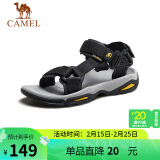 骆驼（CAMEL）  户外沙滩潮流平底休闲男士凉鞋子 A822162412 黑色 41