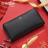 金利来钱包男士手拿包2025年新款头层牛皮商务时尚软皮大容量拉链长款手 大号【19.5*10*2.5CM 拉链手腕】