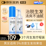 发迹米诺地尔酊生发喷雾90ml*2瓶5%浓度男女性防脱育发液发际线快速增长治疗斑秃脂溢性严重脱发白发药品搽剂