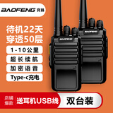 宝锋（BAOFENG）【双台装】BF-888S专业对讲机小型迷你户外车载自驾酒店建筑工地大功率对讲机 正品远距离露营手台 长胜版【双台装】待机11天