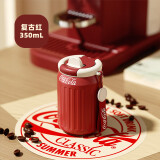 NONOO可口可乐联名保温杯咖啡杯316不锈钢水杯  复古红350ml