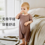 nest designs婴儿连体衣短袖爬服和尚春夏新生儿宝宝包屁衣 浆果紫 90cm （建议80-92cm）