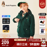 暇步士（Hush Puppies）童装儿童厚风衣冬季新款男女大童纯色摇粒绒外套时尚厚风衣 丛林绿 160cm