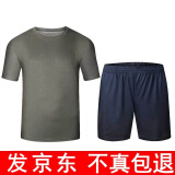 奎羽体能服男户外夏季速干短袖训练服圆领速干透气 套装 180-185/92-96