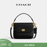 蔻驰（COACH）【礼物】经典标志CASSIE19号单肩包斜挎包休闲高级感女包 黄铜色硬件/黑色（新版）