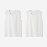 蕉内棉棉301H情侣款背心男女士100%纯棉无侧缝宽松圆领居家睡衣夏季 【宽肩】暖白*2 M