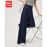 IEF/爱依服牛仔裤女装2025夏季新款【DNA系列】港式复古休闲风阔腿裤 牛仔深蓝（常规版） XL