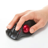 山业（SANWA）人体工学无线激光轨迹球鼠标 自动调整DPI 绘图办公设计鼠标 欧姆龙开关 4向滚轮 TB44 黑色 蓝牙 BTTB1BK