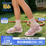 Skechers斯凯奇女童包头凉鞋夏季童鞋儿童公主鞋婴儿魔术贴闪灯鞋302965L