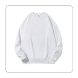 七见秋季男女同款休闲oversize纯色简约运动圆领卫衣 白色 XXL 