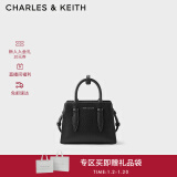 CHARLES&KEITH插带兔耳托特包手提斜挎包婚包包女包生日礼物新年礼CK2-50781362 Black黑色 M