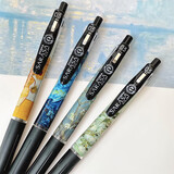 斑马牌（ZEBRA）中性笔JJ15梵高限定DIY星空向日葵印象油画礼盒考试刷题笔按压式 【梵高一代】4支装 创意DIY贴纸图-贴好发货