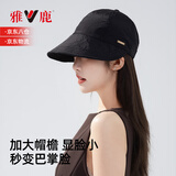 雅鹿赵露思同款遮阳防晒帽女渔夫帽大头围帽子女春夏季鸭舌帽薄款