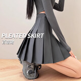 萝美酱百褶裙女秋冬短裙jk制服毛呢裙子学院风高腰时尚a字半身裙小个子 深灰色常规款（抗皱西装面料） M 【建议95-105斤】