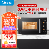 美的（Midea）小旋风空气炸微波炉烤箱一体机 800W变频  不锈钢腔体 智能解冻  低噪音23L（C2F1）