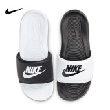 耐克NIKE外穿休闲鞋男一字沙滩鞋VICTORI ONE拖鞋DD0234-100白黑44