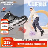 Skechers斯凯奇男女童棉鞋儿童雪地靴冬季厚实保暖中帮大童二棉鞋8701648L 女童-黑色-白色-粉红色-BKWP 36