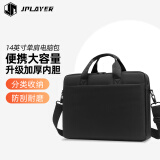 JPLAYER笔记本电脑包单肩包内胆包手提包带肩带商务背包斜跨包14英寸苹果小米联想华为荣耀ThinkPad黑色