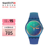 斯沃琪（Swatch）瑞士手表 NEW GENT系列 青黛飘摇 女神节礼物男女石英表SO29N708