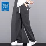 真维斯（Jeanswest）夏季薄款冰丝牛仔裤男生休闲裤宽松直筒阔腿春夏款天丝男款男裤子 黑色 【天丝薄款】 L 【115-135斤】