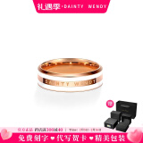 DAINTY WENDY 戒指情侣一对 情侣对戒 情侣款戒指潮流时尚小众设计 送男女朋友 至简戒指玫瑰金色 6号