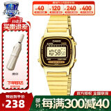 卡西欧（CASIO）手表男休闲商务石英时尚腕表日韩表送男友送老公生日礼物学生送人 LA670WGA-1DF复古小金块